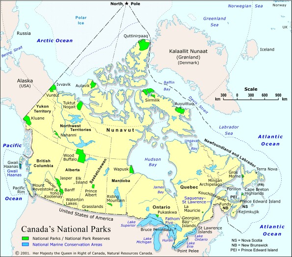 Map of National Parks