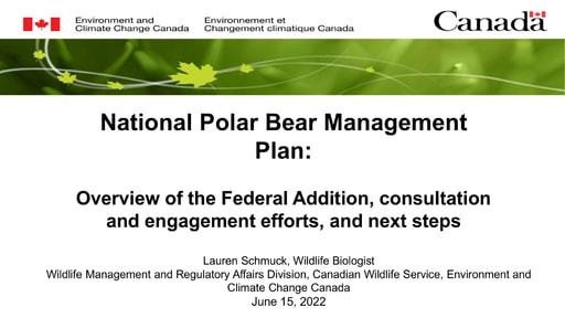 TAB4B ECCC Presentation National Polar Bear Management Plan ENG