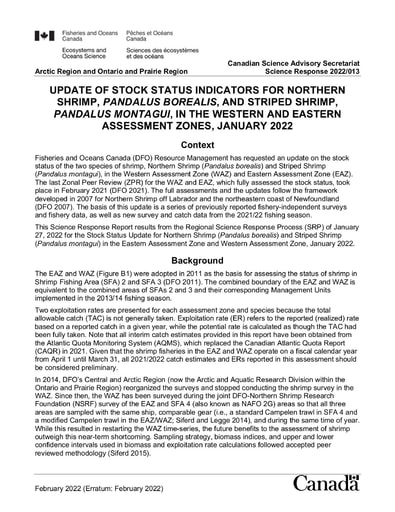 CSAS SAR Update of Northern and Striped Shrimp in the EAZ and WAZ 2022 ENG