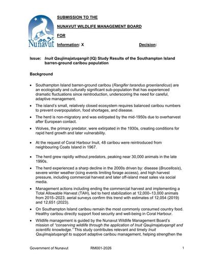 TAB3A_GN-DOE BN_Southampton Island Caribou IQ Study_ENG