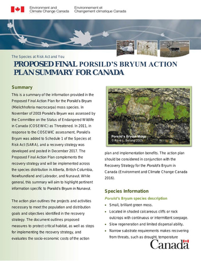 TAB_13B ECCC plan summary Action Plan for the Porsild's Bryum ENG
