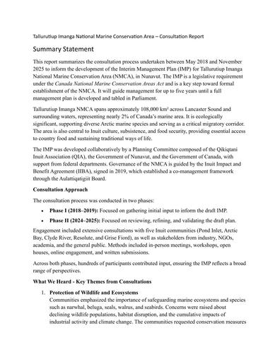 TAB_3F_Consultation Report_Summary_Tallurutiup Imanga_NMCA_ENG