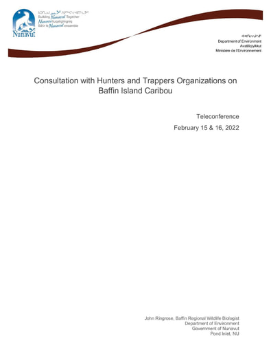 TAB8C GN Consultation Baffin Island Caribou Consultation Summary ENG