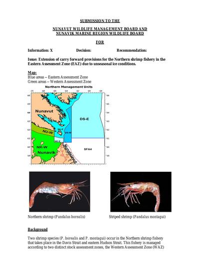 TAB6 DFO BN Carry Forward Extension for Northern shrimp in the EAZ ENG