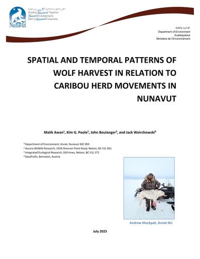 TAB6E_Nunavut wolf harvest report GN ENV July 2023_ENG_only