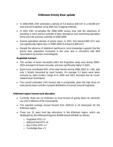 TAB3B_GN Response_Kugluktuk Grizzly Bear Sport Hunt Request_ENG