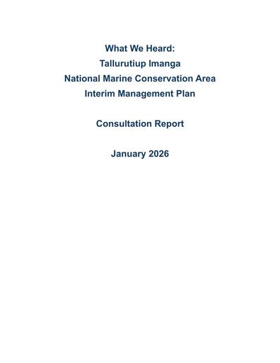 TAB5B_Parks Canada TINMCA_Consultation Report_ENG