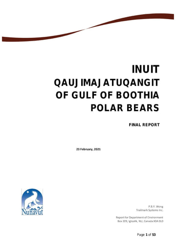 TAB2C GN Report Gulf of Boothia Polar Bear IQ ENG