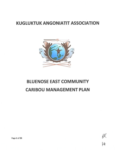 TAB5B HTO MP Bluenose East Community Caribou Management Plan ENG