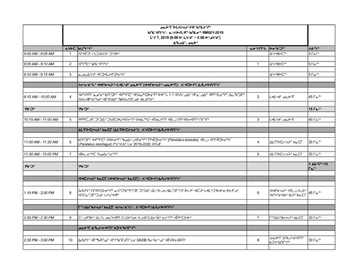 Tab 1 Agenda RM001 2019 Inuktitut